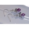 Purple tear drop and Pearl Angel earrings