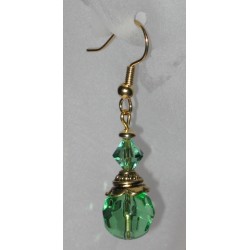 Faceted Green Glass Earrings