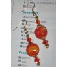 Beautiful Orange Swirl Lampwork and Swarovski Earrings