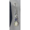 Tanzanite Swarovski and White Pearl Earrings