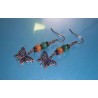 Dyed Jade and Aventurine Copper Butterfly Dangle Earrings